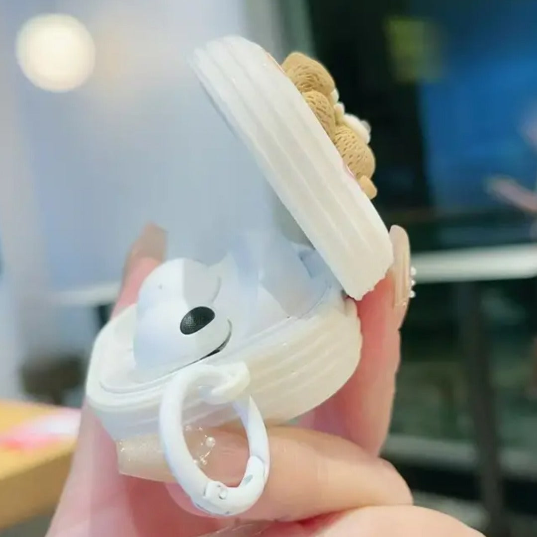 Adorable Bow Bear Earbuds Case For Galaxy Buds