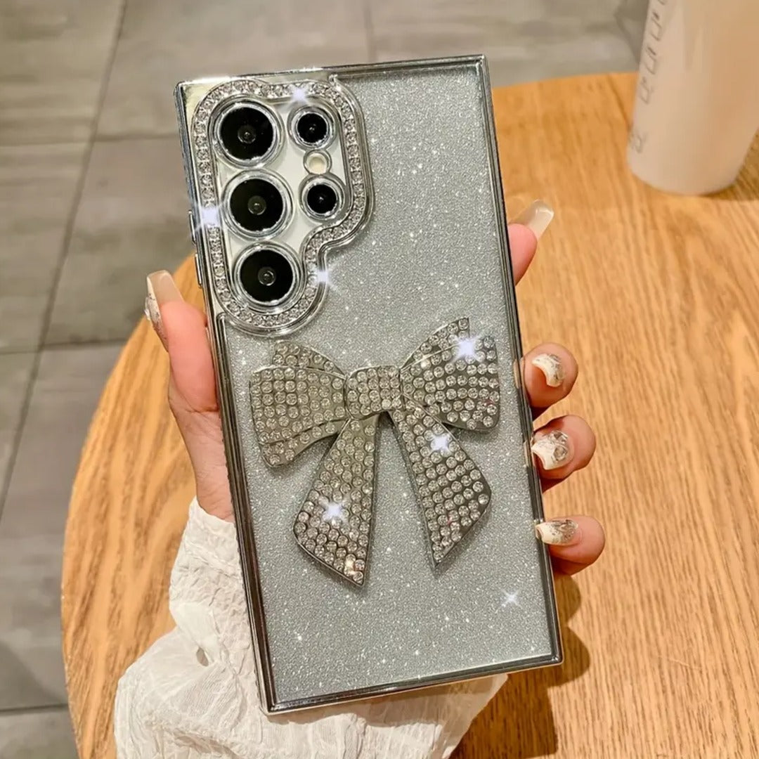 Shiny 3D Rhinestone Bow Bling Glitter Phone Case - Samsung