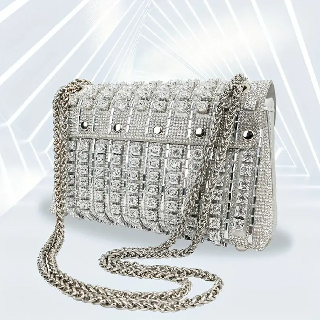 Rhinestone Luxe Chain Bag