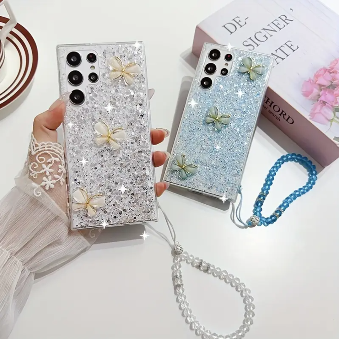 Shimmering Butterfly Crystal Glam Case  - Samsung