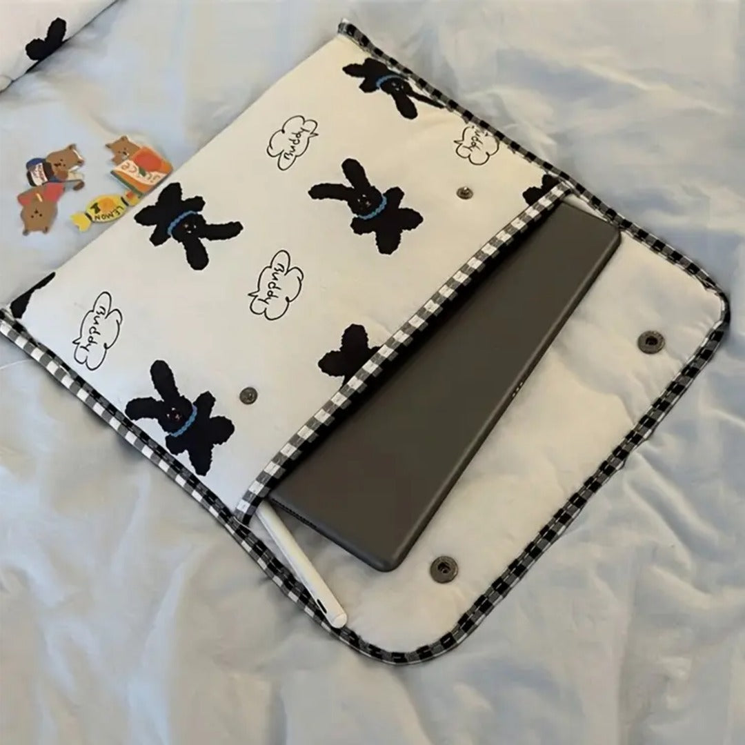 Adorable Bunny Print Quilted MacBook Bag