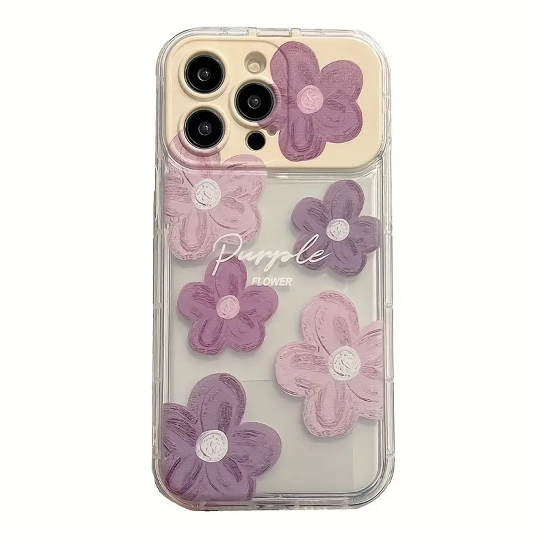 Floral Artistry Flip Mirror Case With Charm
