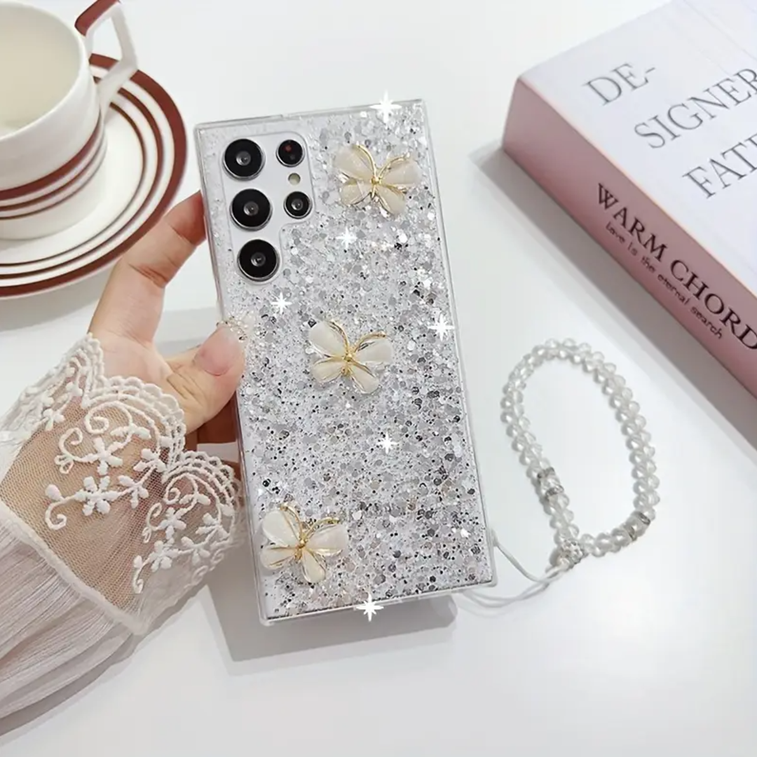 Shimmering Butterfly Crystal Glam Case  - Samsung