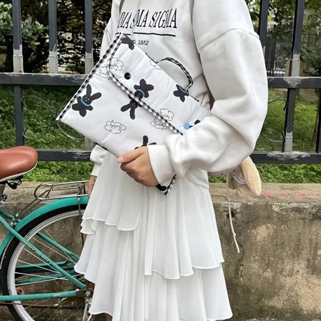 Adorable Bunny Print Quilted MacBook Bag