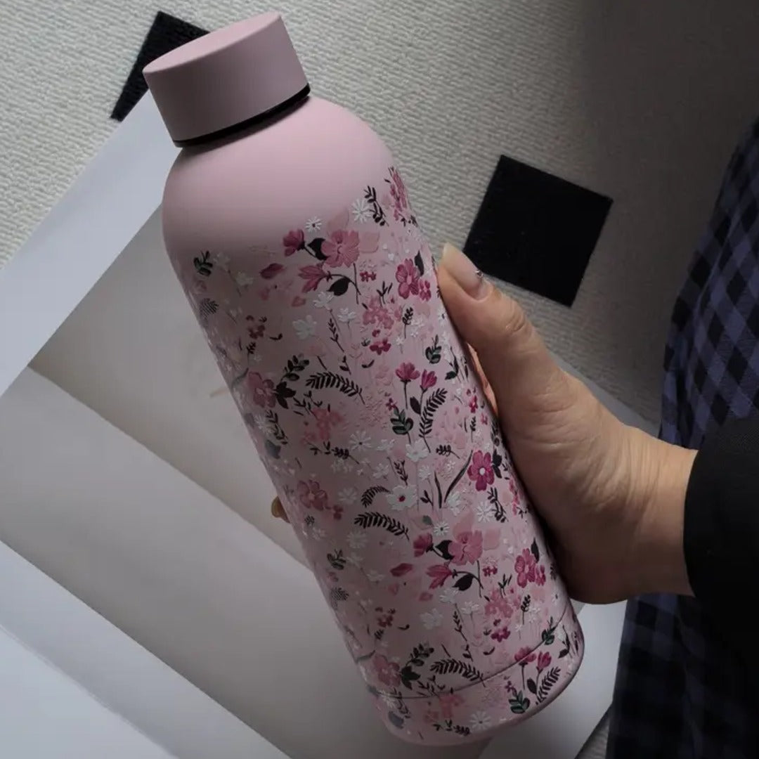 Floral Stainless Steel Insulated Water Bottle