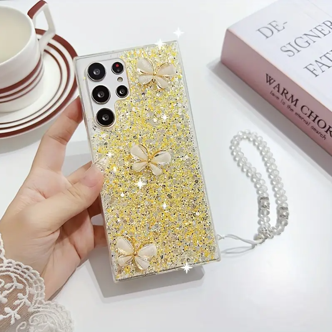 Shimmering Butterfly Crystal Glam Case  - Samsung