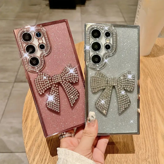 Shiny 3D Rhinestone Bow Bling Glitter Phone Case - Samsung