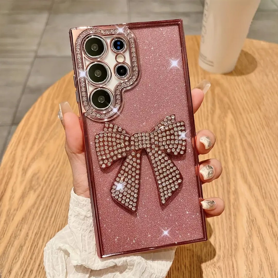 Shiny 3D Rhinestone Bow Bling Glitter Phone Case - Samsung