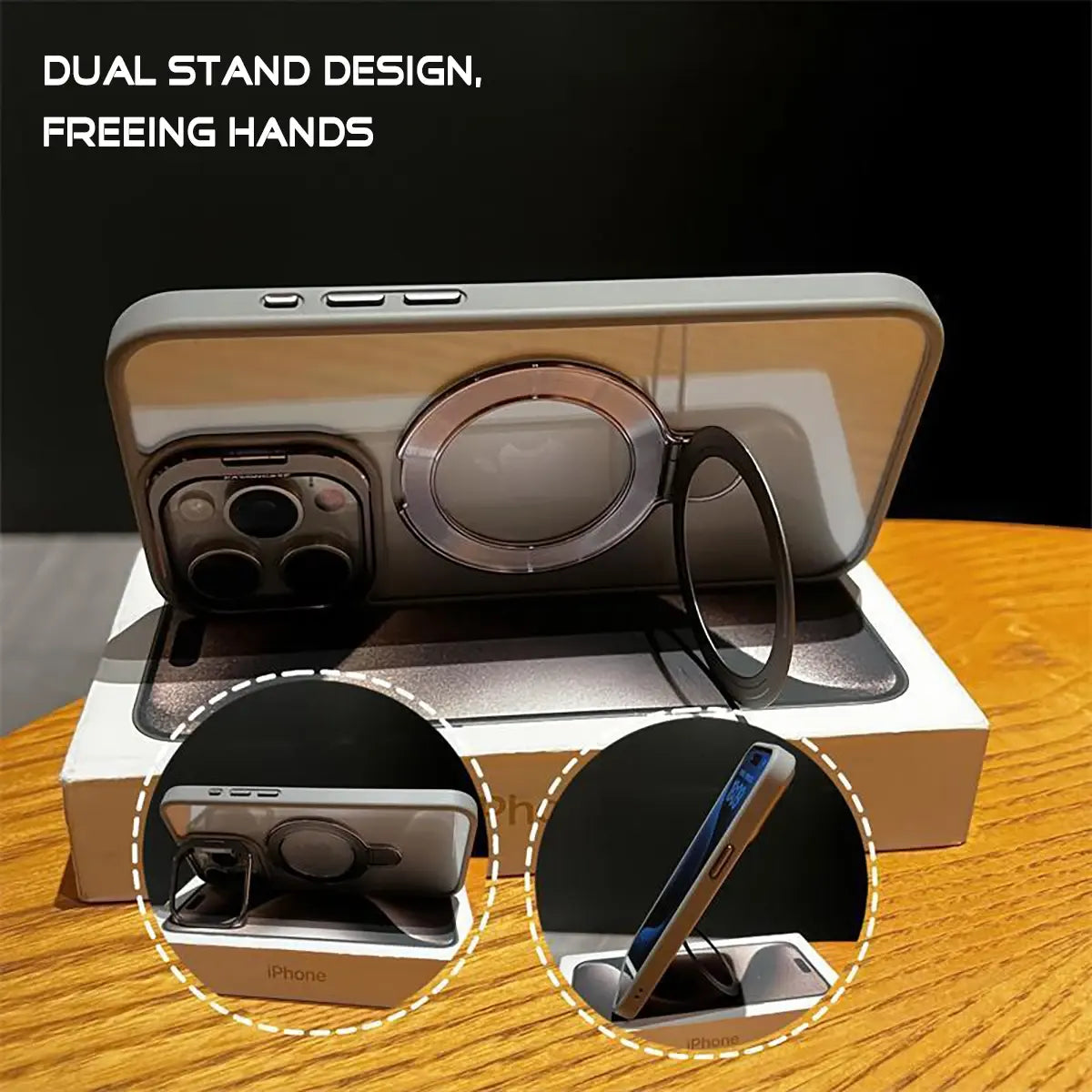 Luxury Transparent Kickstand Magsafe Case - iPhone