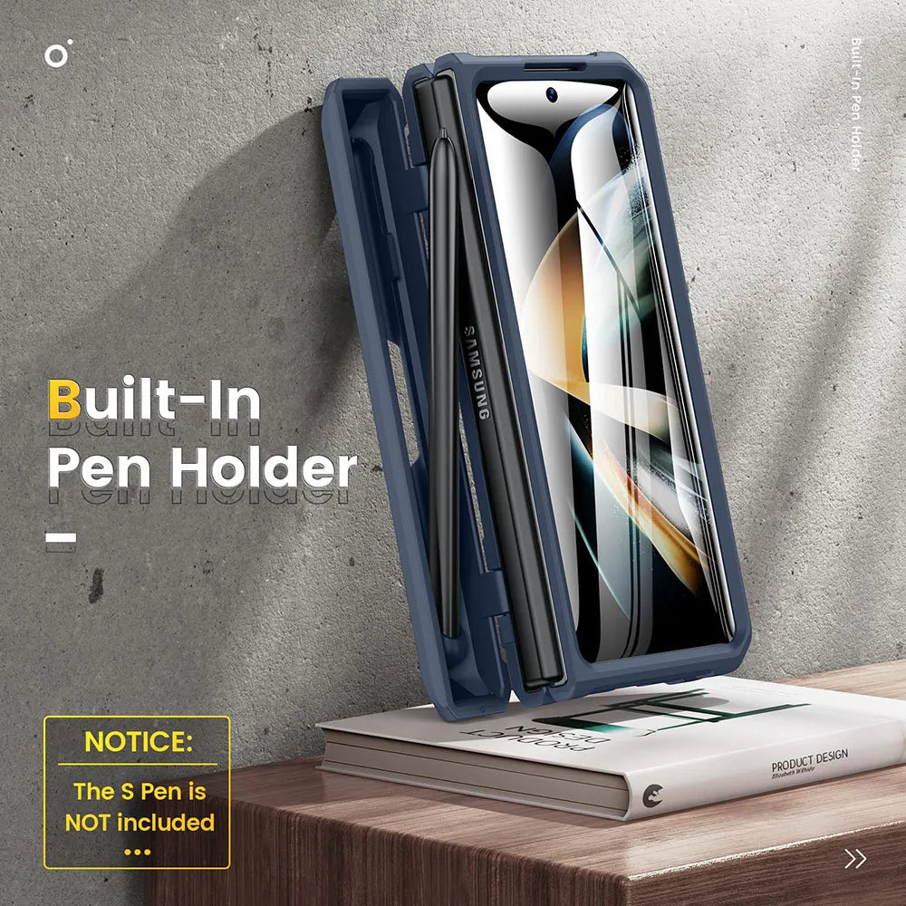 Galaxy Z Fold4 Armor Kickstand Case With Pen Holder