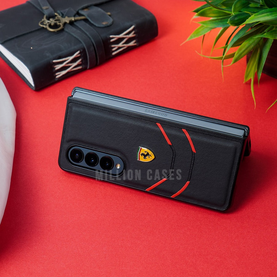 Galaxy Z Fold4 Leather Ferrari Quilted Case