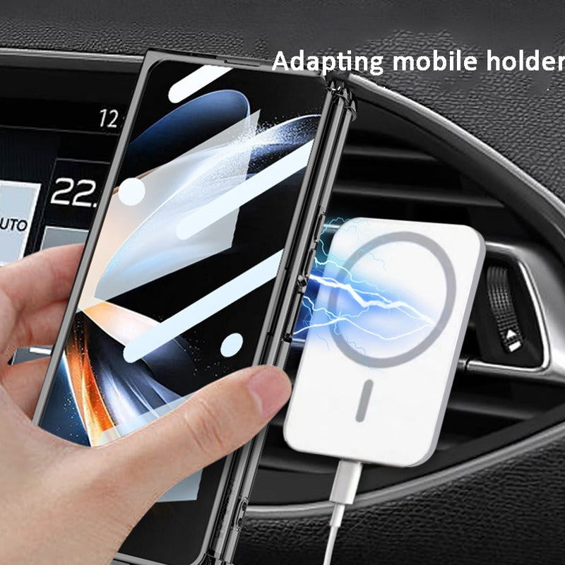 Galaxy Z Fold4 Crystal Magsafe Metal Ring Case