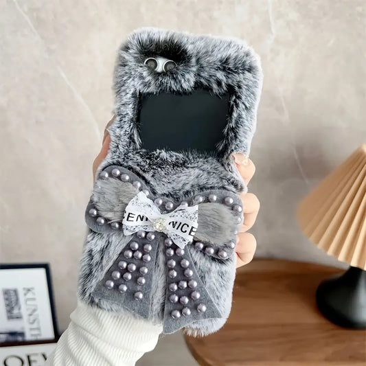 Fluff & Bow Flip Case - Samsung