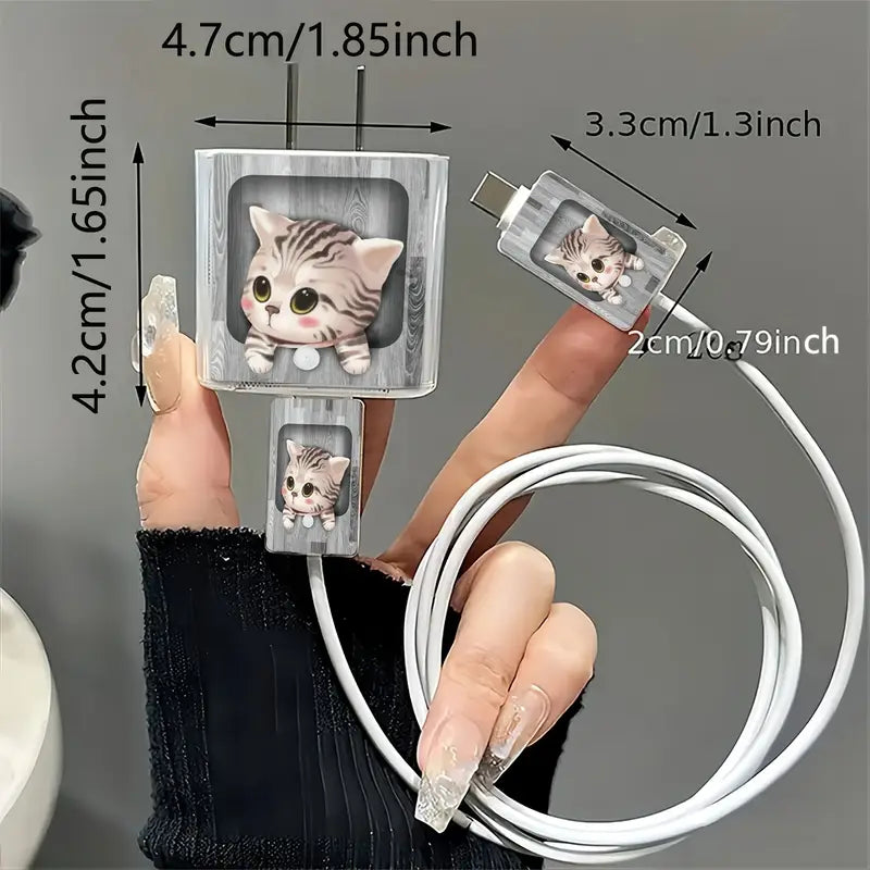 Cute Kitten Charger Protector Kit
