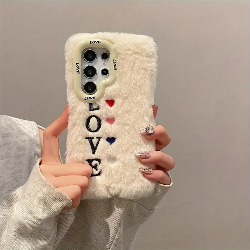 Love Plush Phone Case with Lens Holder - Samsung