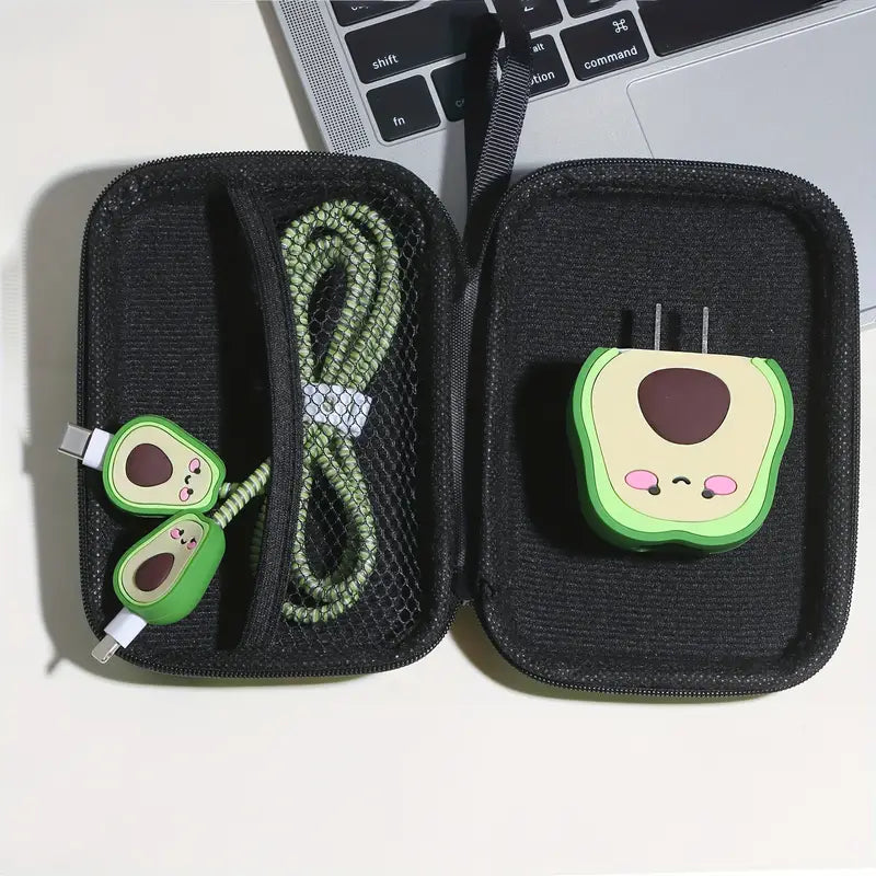 Cute Avocado Charger Protector Kit
