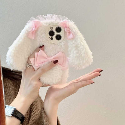 Fluffy Bunny Bow Ribbon Case