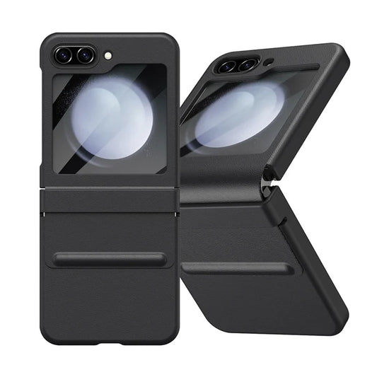 Galaxy Z Flip5 Grip Guard Solid Leather Protective Case