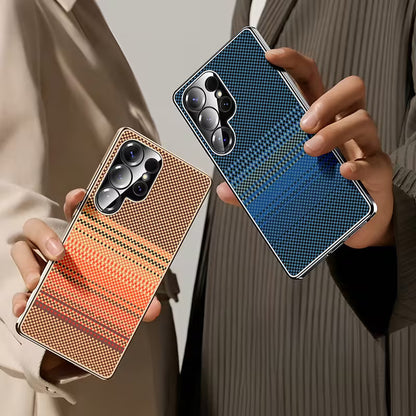 Retro Woven Stripes Electroplating Case