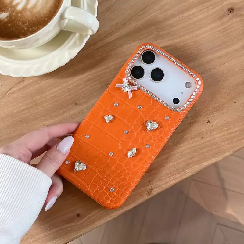 Croc Luxe Sparkle Hearts Case