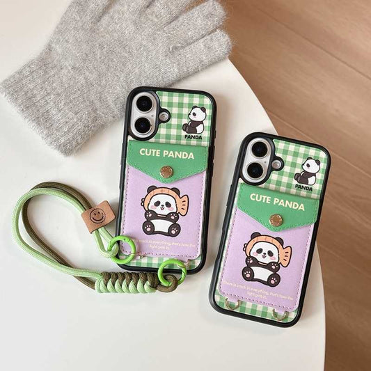 Adorable Panda Wallet Case with Strap