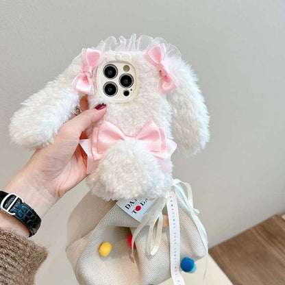 Fluffy Bunny Bow Ribbon Case