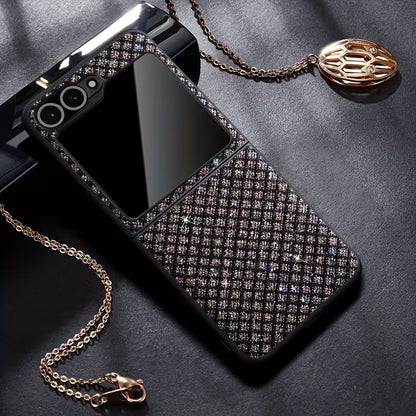 Galaxy Z Flip Series Diamond Shimmer Grid Luxury Case