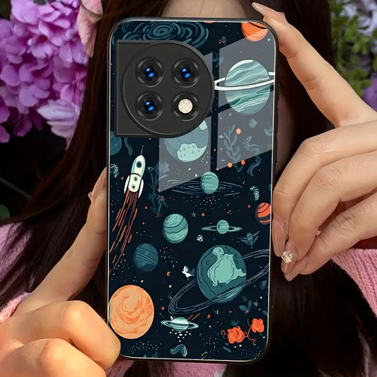 Orbit Shield Cosmic Design Glass Case - OnePlus