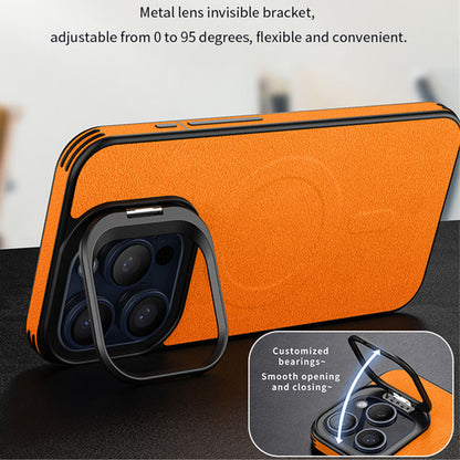 Embossed Magsafe Leather Bracket Case - iPhone