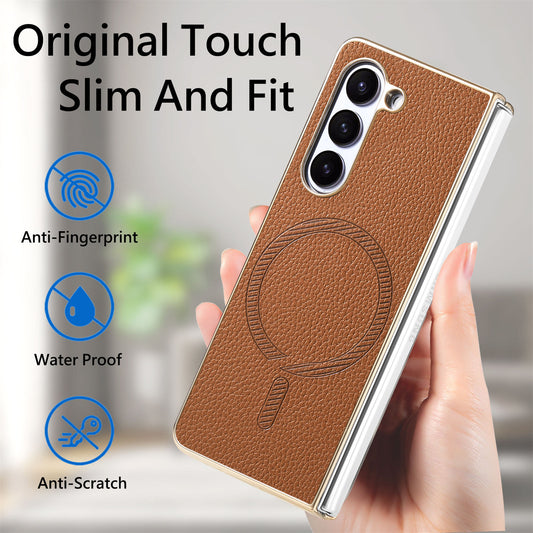 Galaxy Z Series Premium Magnetic Leather Case