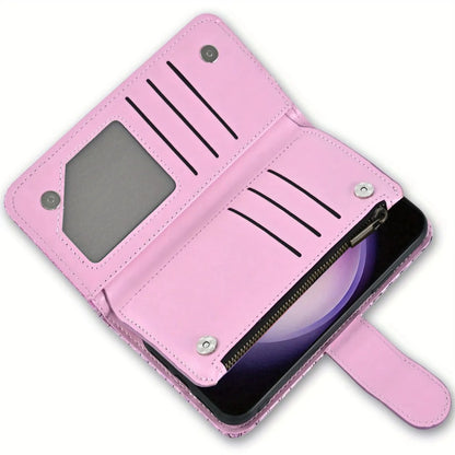 Glitter Phone Case with Wallet & Wrist Strap