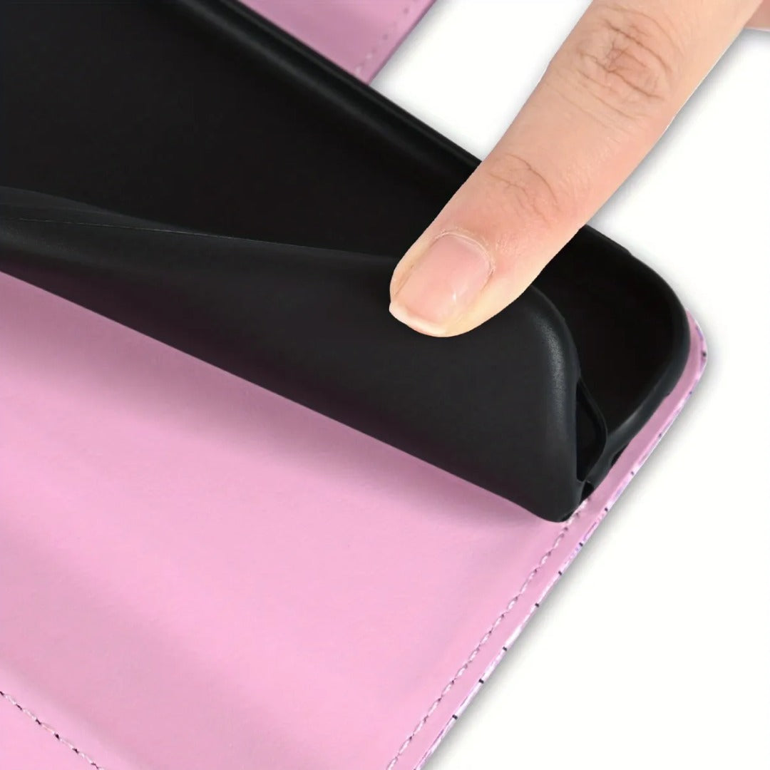 Glitter Phone Case with Wallet & Wrist Strap