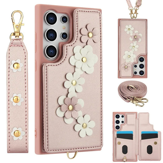Floral Crossbody Wallet Phone Case - Samsung