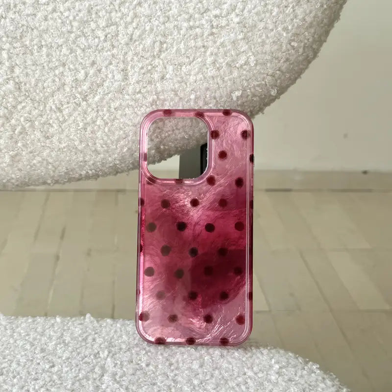 Glossy Polka Dot Heart Case