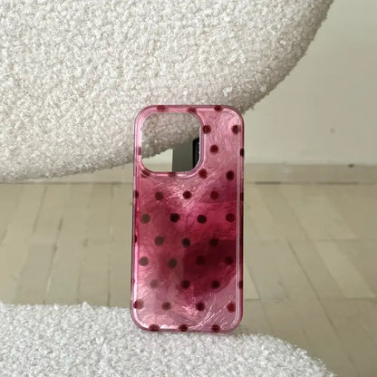 Glossy Polka Dot Heart Case