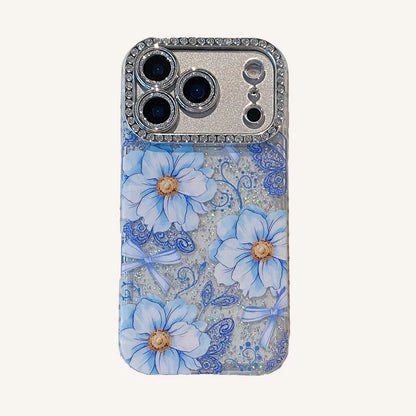 Azure Floral Allure Glam Case
