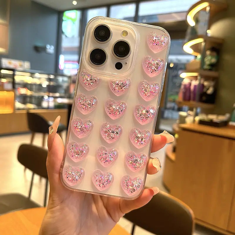 Glam Love Heart Phone Case