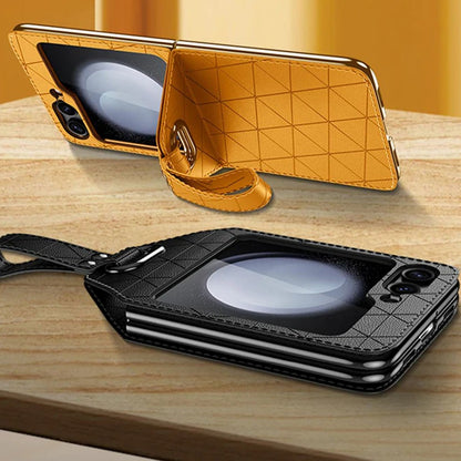 Wristband Rhombus Leather Case - Samsung