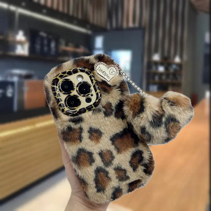 Leopard Luxe Fluffy Phone Case