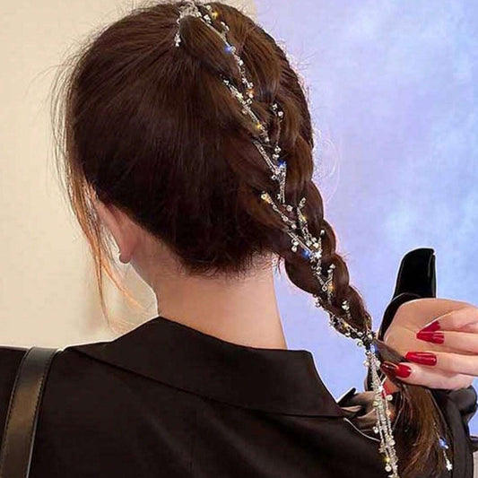 Rhinestone Tassel Chain Hair Clip