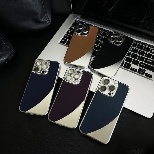 Glinting Matte Touch Leather Case - iPhone