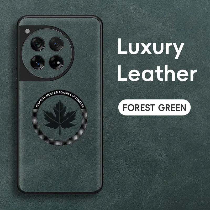 Luxury Maple Leaf Embossed Leather Case - OnePlus