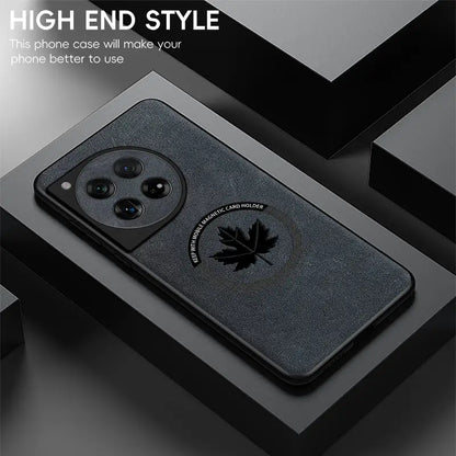 Luxury Maple Leaf Embossed Leather Case - OnePlus