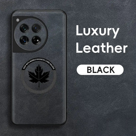 Luxury Maple Leaf Embossed Leather Case - OnePlus