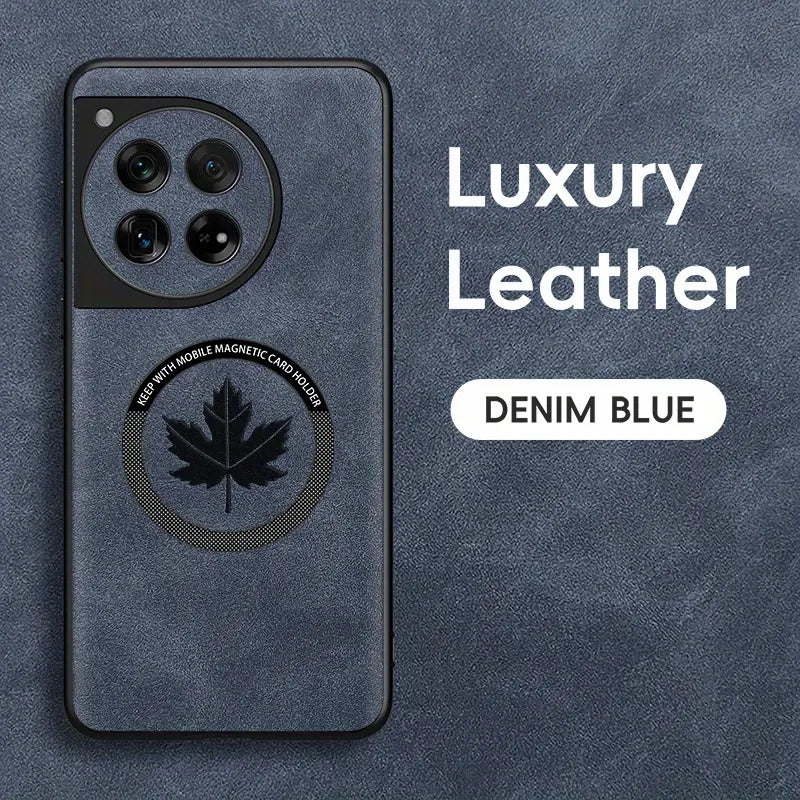 Luxury Maple Leaf Embossed Leather Case - OnePlus