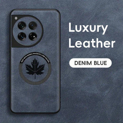 Luxury Maple Leaf Embossed Leather Case - OnePlus