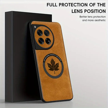Luxury Maple Leaf Embossed Leather Case - OnePlus
