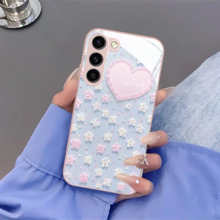 Cute Flower Sea Tempered Glass Phone Case - Samsung