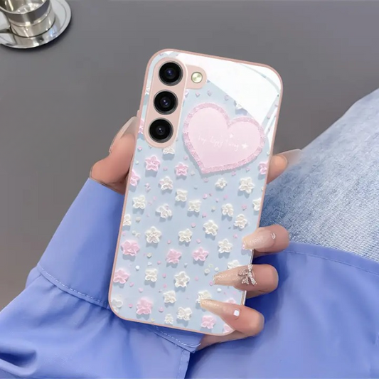 Cute Flower Sea Tempered Glass Phone Case - Samsung
