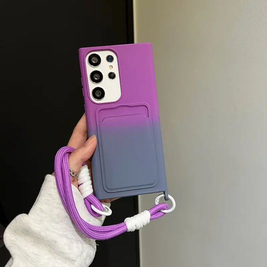 Card Holder Gradient Mode Lanyard Case